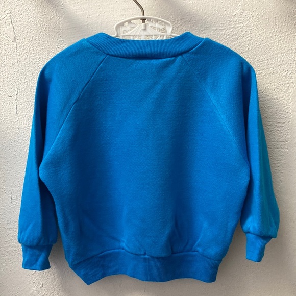 Ruth Scharf vintage 80s turquoise unisex appliqué sweatshirt sz 18 mos - Picture 6 of 10